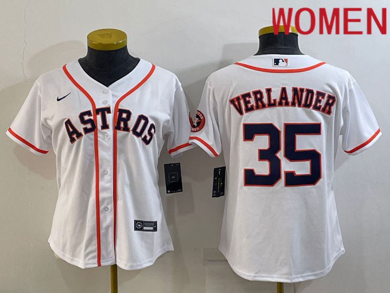 Women Houston Astros #35 Verlander White Game Nike 2022 MLB Jerseys->women mlb jersey->Women Jersey